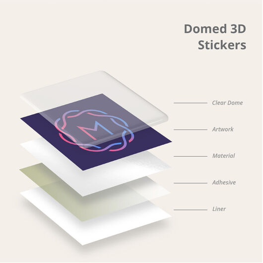 Domed 3D Sticker Layers